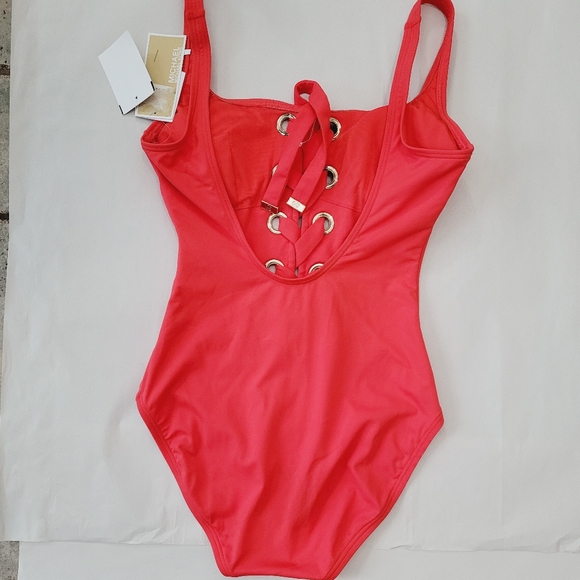 🤑SOLD🤑MICHEAL KORS LACE UP ONE-PIECE SWIMSUIT - Picture 5 of 10